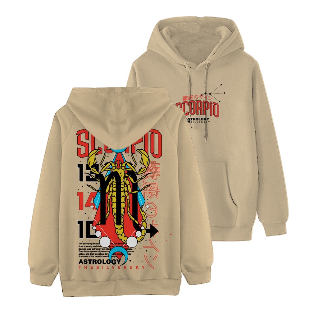 Thesilversky Scorpio Beige Zodiak Hoodie