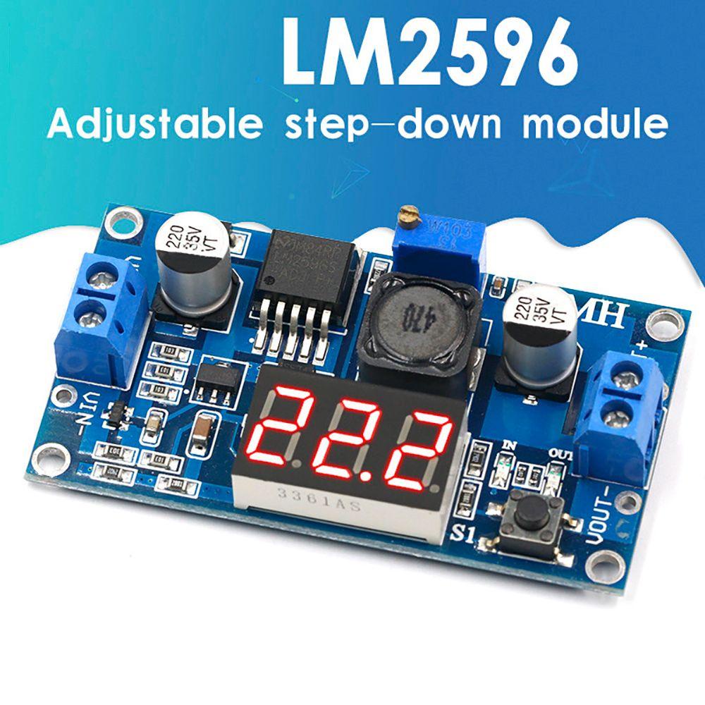 Konverter Buck Nanas Dengan Rangkaian Display Screen LM2596 Power Supply