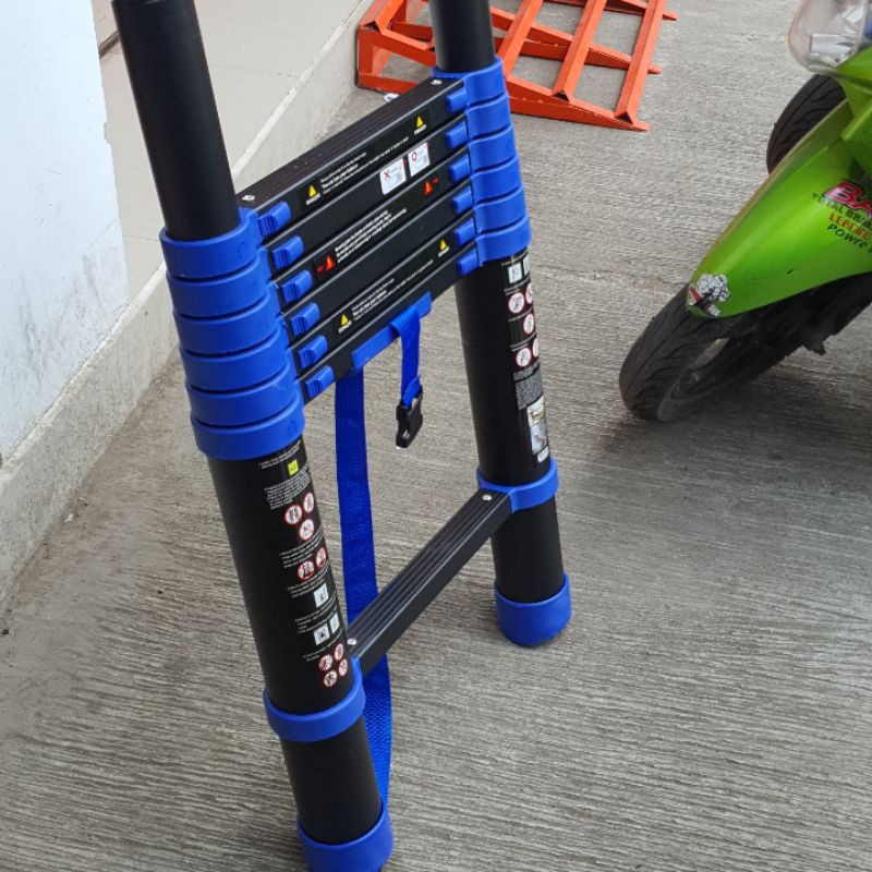 TANGGA TELESCOPIC TELESKOPIK 4.4M AMG SINGLE BIRU