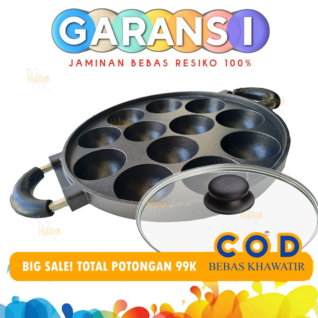 Cetakan Takoyaki 12 Lubang Teflon Anti Lengket - Cetakan Dorayaki Takoyaki Pan