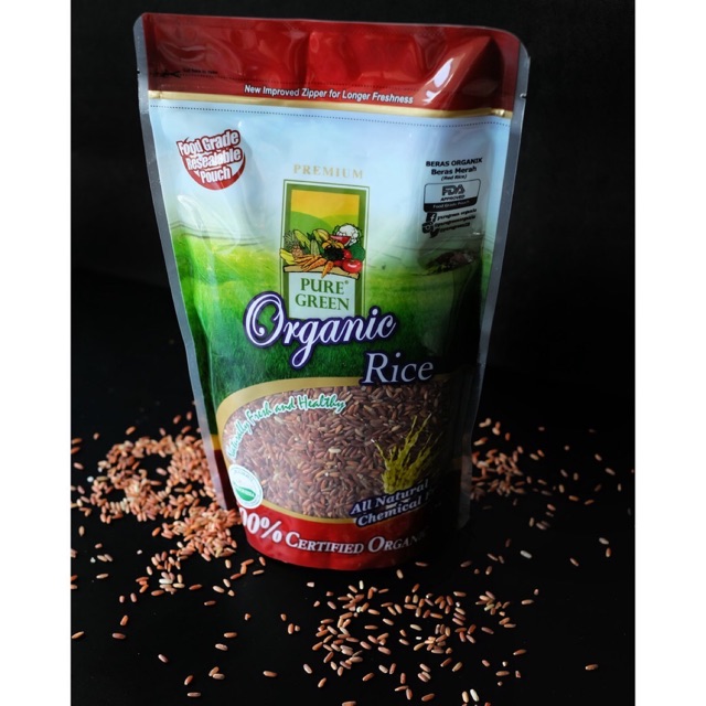 

Beras Diet Organik Puregreen Organic Rice Beras Merah (Red Rice) 1 kg