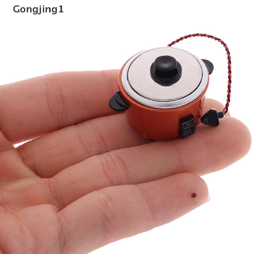 Gongjing1 1Pc Mainan Miniatur Rice Cooker Skala 1: 12 Untuk Dekorasi Rumah Boneka