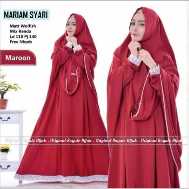 Mariam syari | Gamis Dewasa | Gamis Syari'i | Pakaian Muslim | Pakaian Wanita | Pakaian Syari