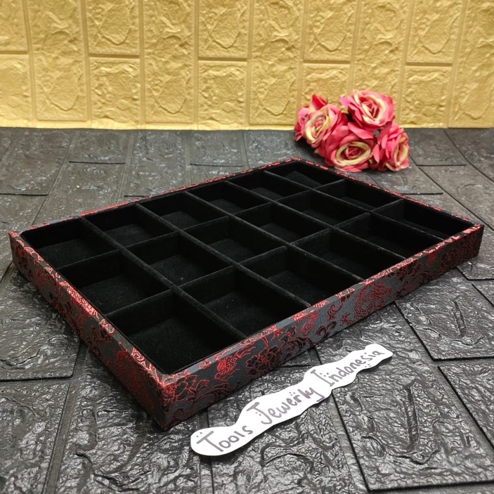 Tempat Cincin Display Toko Emas Perhiasan/Tempat Cincin Batik Hitam