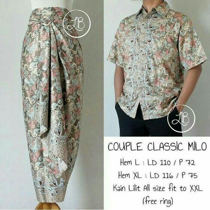 SB Collection Couple Rok Lilit Gumala Dan Kemeja Pria Batik