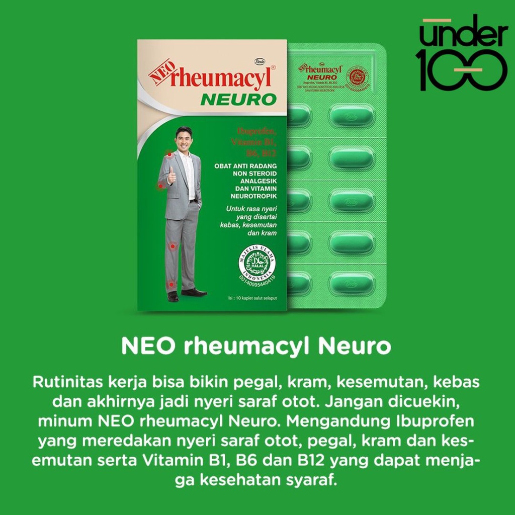 ❤ Under100 ❤ Neo Rheumacyl 20 Tablet | Neuro 10 Tablet Obat Nyeri Otot dan Nyeri Sendi Halal Bode