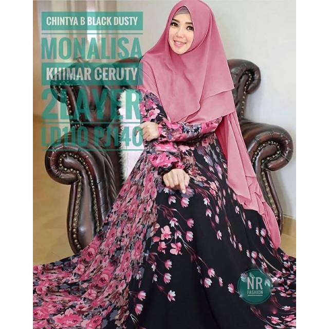 SET KHIMAR SYARI CHINTYA B BLACK DUSTY