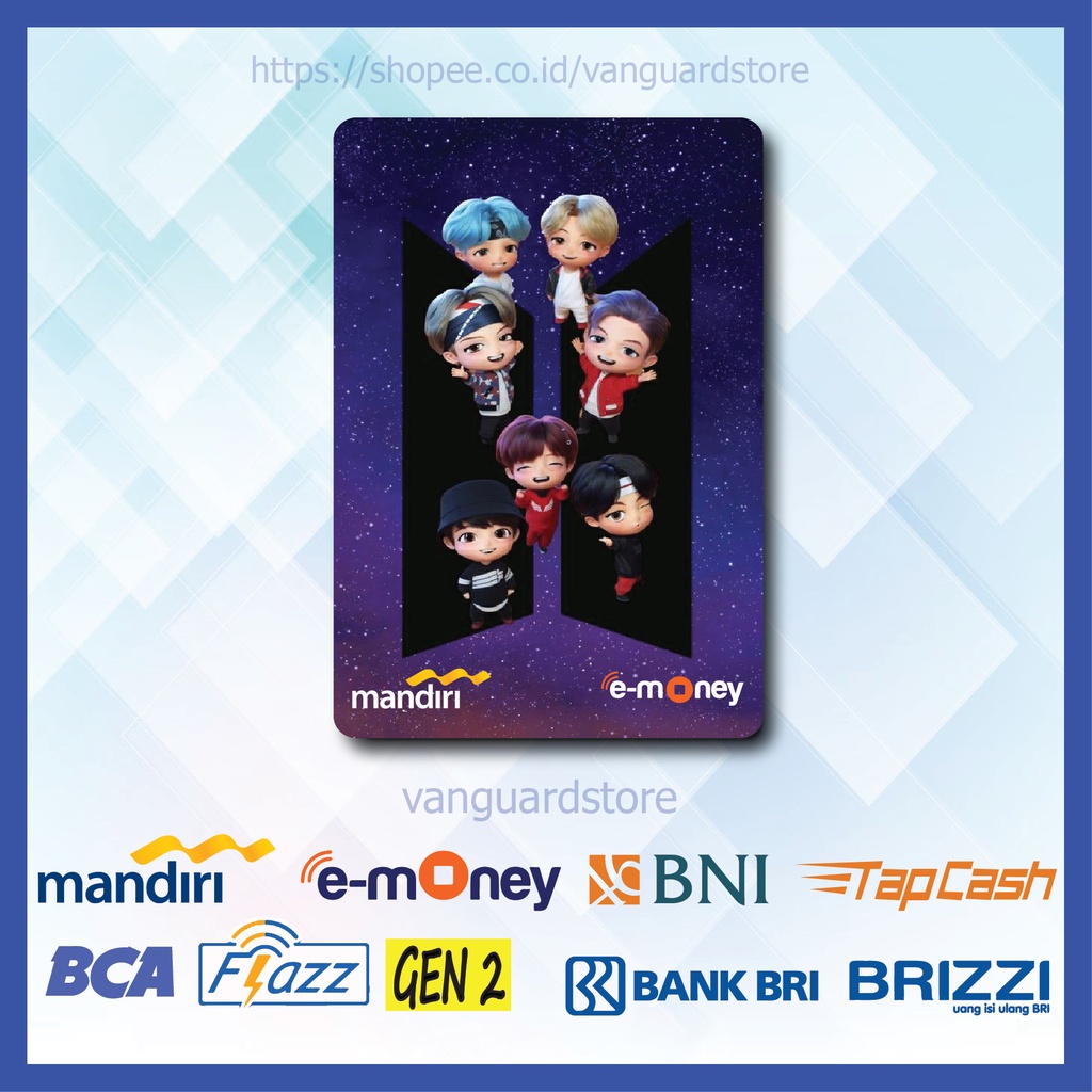 KARTU E MONEY E TOLL KOREA BTS TINY TAN KPOP EMONEY MANDIRI FLAZZ BCA BNI TAPCASH BRIZZI BRI - 1 SISI