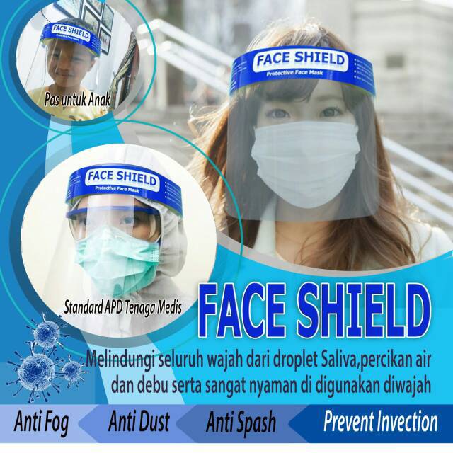 Face Shield Mika Buka Tutup Size Dewasa/Anak