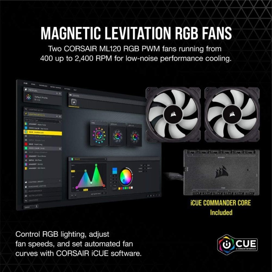 Corsair iCUE H100i ELITE CAPELLIX Liquid CPU Cooler RGB 240mm