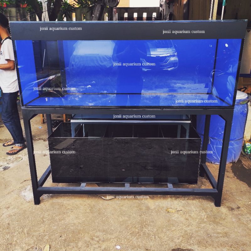 aquarium 150x60x50 10mm sistem sump filter 120x50x40 5 cember