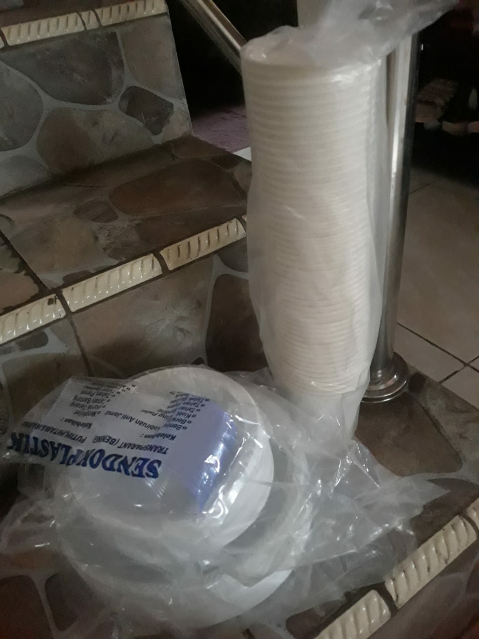 Mangkok Plastik 50pcs Uk 6 Sedang M Party Kue Makan Disposable Murah M6 Mangkuk Sekali Pakai