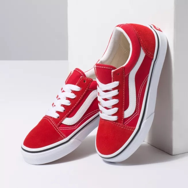 NEW Sepatu Anak Vans Oldskool Sepatu Sneakers Pria Wanita Murah Red