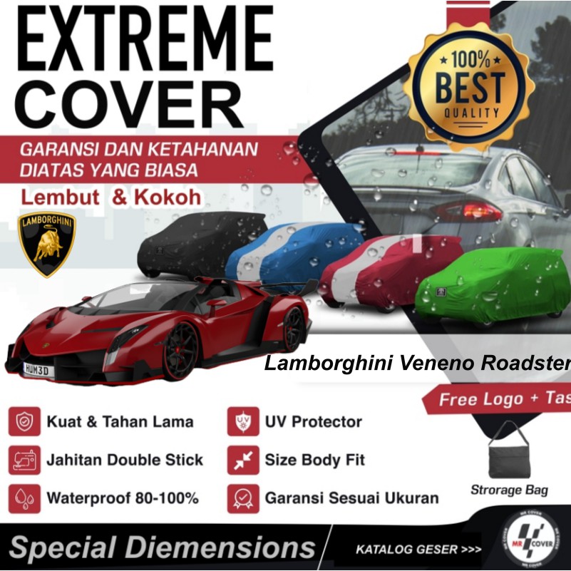 Body Cover / Mobil Cover / Sarung Mobil / Lamborghini Veneno Roadster