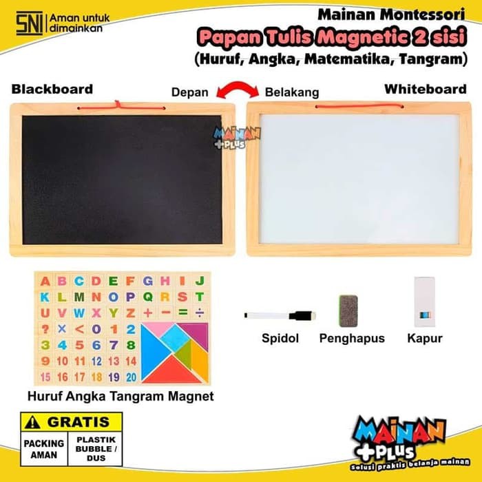

MPP33 Mainan Edukasi Papan Tulis Magnet Dua Sisi Whiteboard &