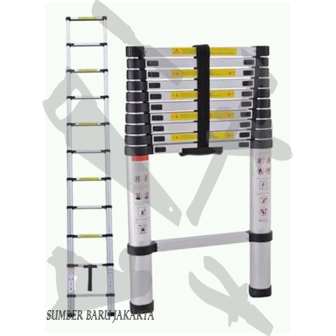 Tangga Lipat Aluminium Teleskopik 4,1M Single Telescopic Ladder 4,1 M SBJ
