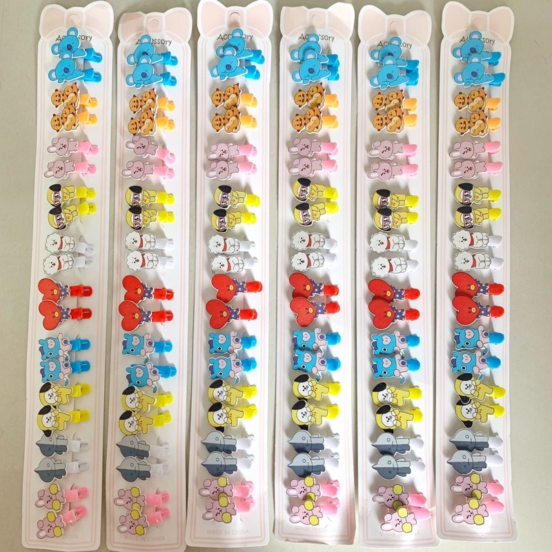 Jepit BTS BT21 Kayu cocor bebek 20pc grosir