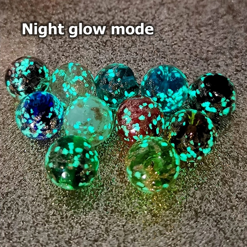 5 Pcs Manik-Manik Kaca Bulat Luminous Warna-Warni Handmade Untuk Membuat Perhiasan