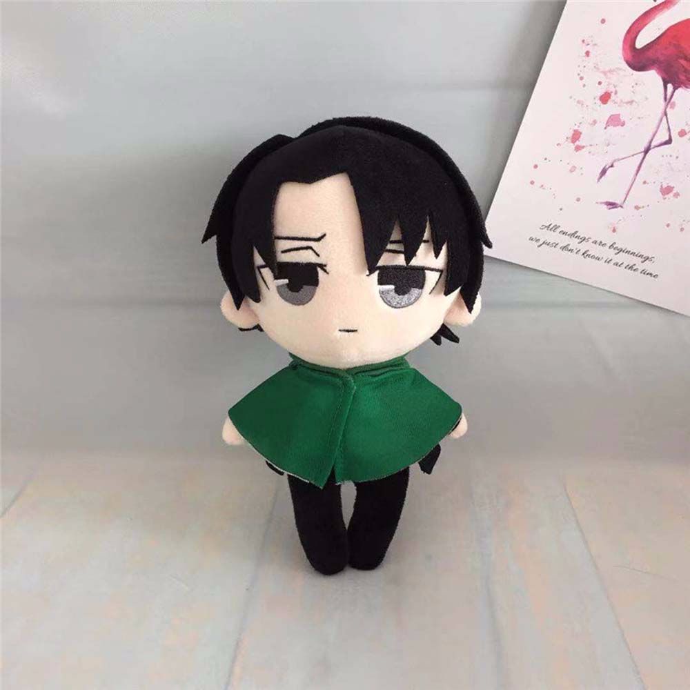 Needway  20cm Attack on Titan Anime Plush Dolls Plush Toys Figure Toys Ackerman Soft Stuffed Levi Ackerman Eren Jaeger Plush Pillow Stuffed Toys