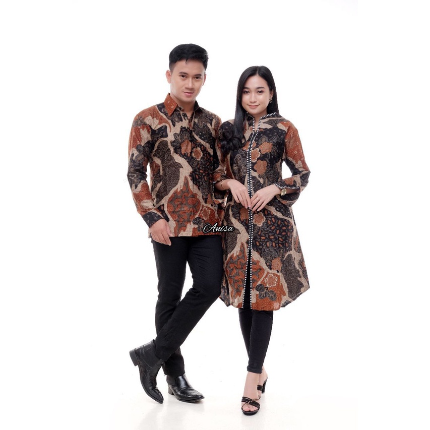 Maura Couple - Sania Ruffle Batik Couple Ori Ndoro Jowi Garansi Termurah Shopee - BATIK MODERN SOLO