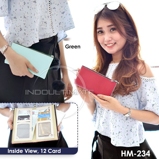 Dompet Wanita import HM-234 dompet Panjang Kulit Import Murah Lucu dompet lipat