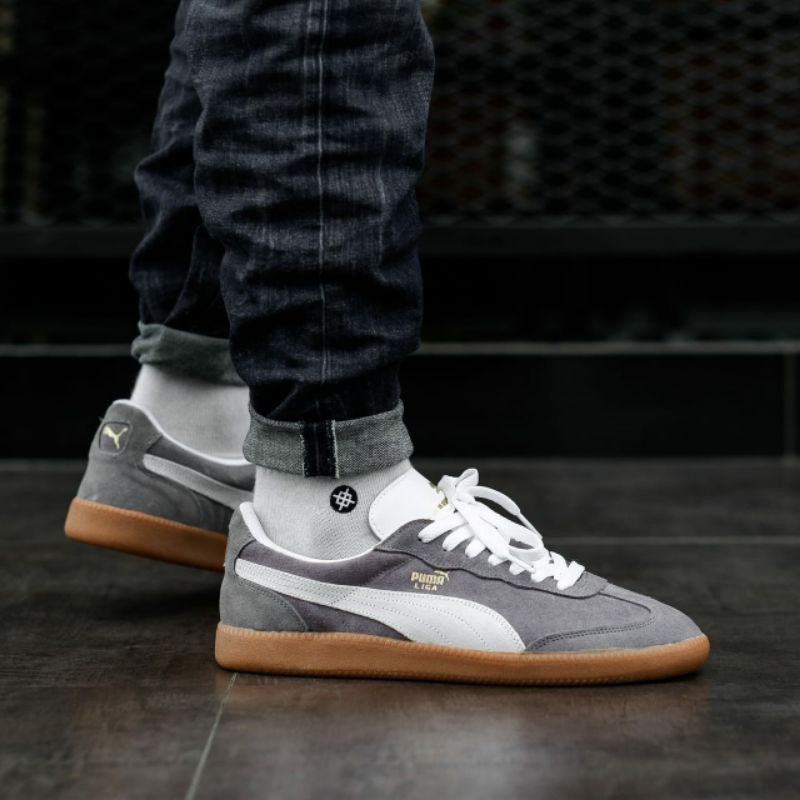 SEPATU ORIGINAL MURAH PUMA LIGA GREY WHITE SOLE GUM