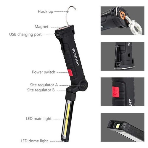 (COD) SENTER LED COB MAGNET PORTABLE // senter camping 2000 Lumens 5 mode