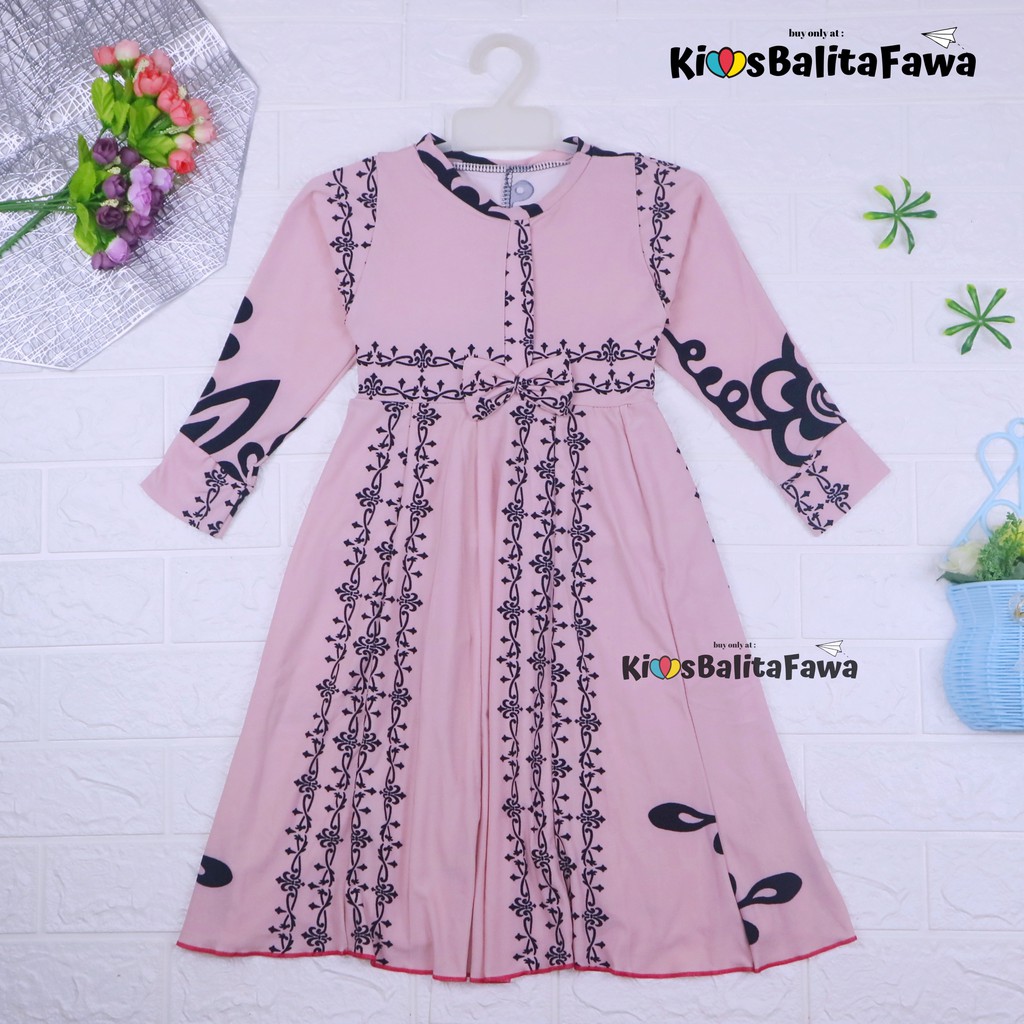 CL13 Gamis Anak Cewe, jubah anak, baju ngaji, baju lebaran anak, baju anak  Umur 3, 4 Tahun