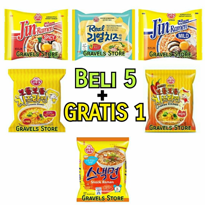 

[Bundling Promo] Ottogi Ramen Top Favorite Korea - Mie Ramyun Keju