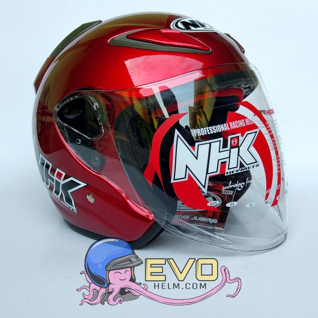 NHK R6 SOLID Half Face - Single Visor ROYAL RED