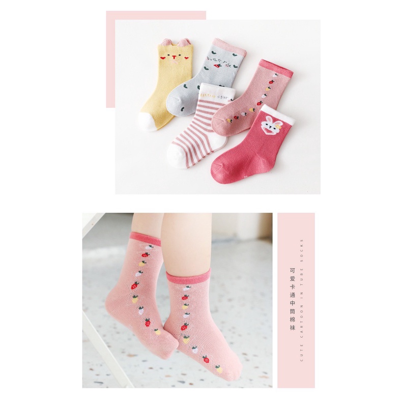 [5 PSG] 0-5 thn | KAOS KAKI BAYI BASIC ANAK IMPOR SOCKS LUCU KARAKTER KARTUN UNISEX Catalog QN QBA