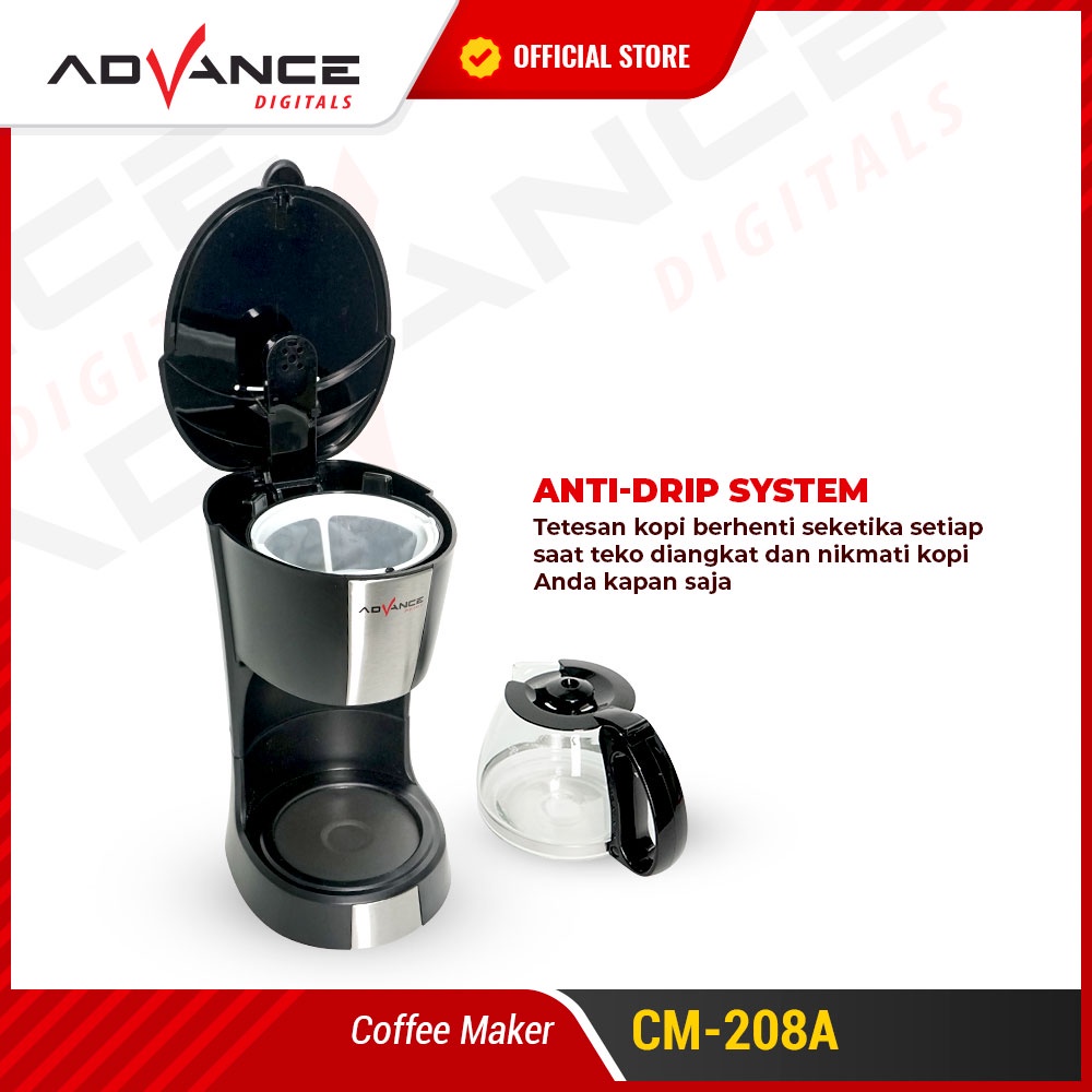 Advance CM208A Coffee Maker Mesin Kopi Espresso Low Watt