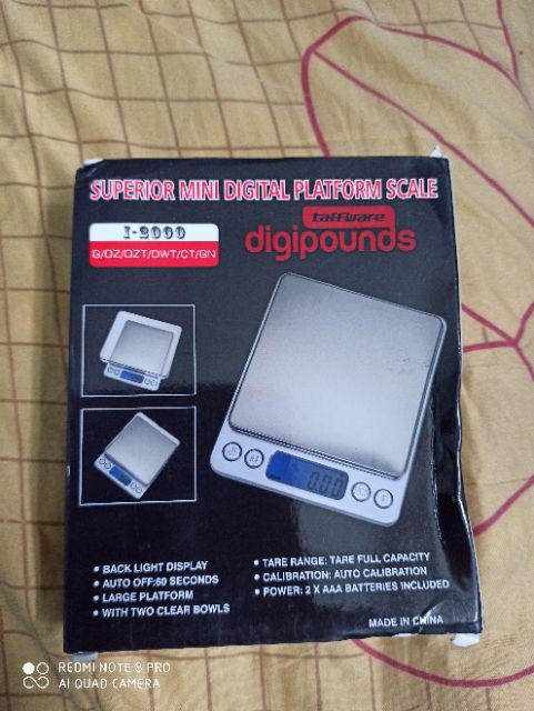 Taff Timbangan Dapur Mini Digital Platform Scale 1kg 0.1g - I2000