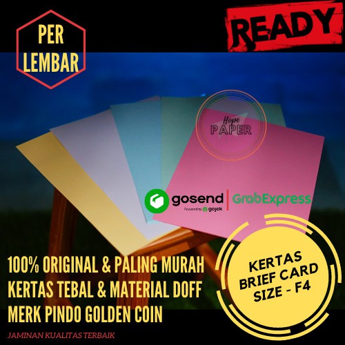 

Dijual Kertas Brief Card F4 160 gsm - 1 lembar / Kertas BC / Kertas Gambar - Merah Muda Murah