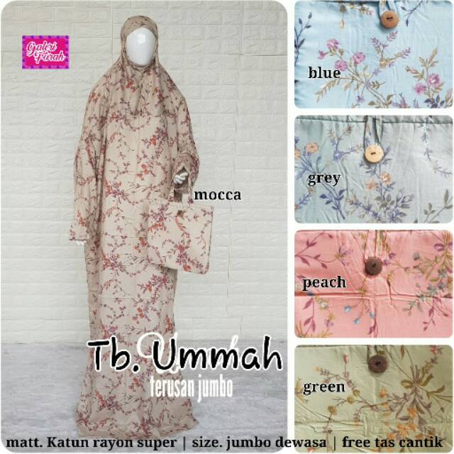 Mukena Terusan Jumbo Katun