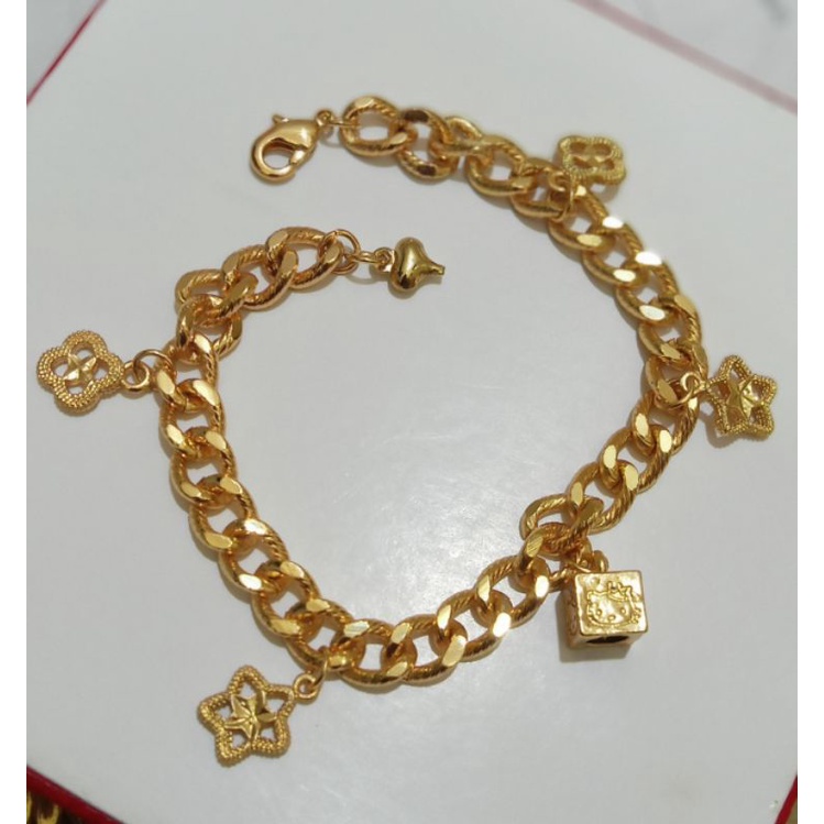 .Gelang tangan wanita xuping berlapis emas uk18cm.