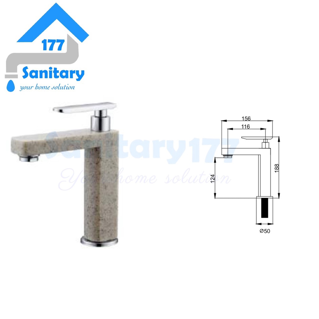 Kran wastafel marble brass Minimalis p -keran air basin faucet kuningan tebal warna marmer cream sink washtafel cuci tangan