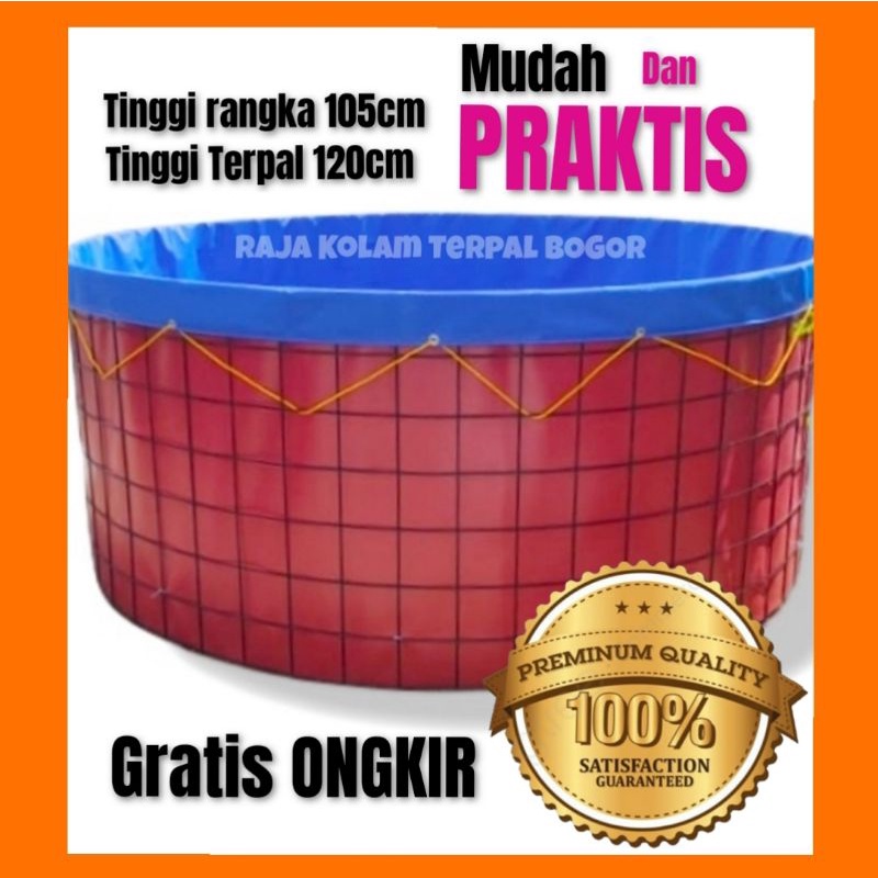 Kolam terpal bulat/kolam bundar Fullset diameter 2m t1.2m