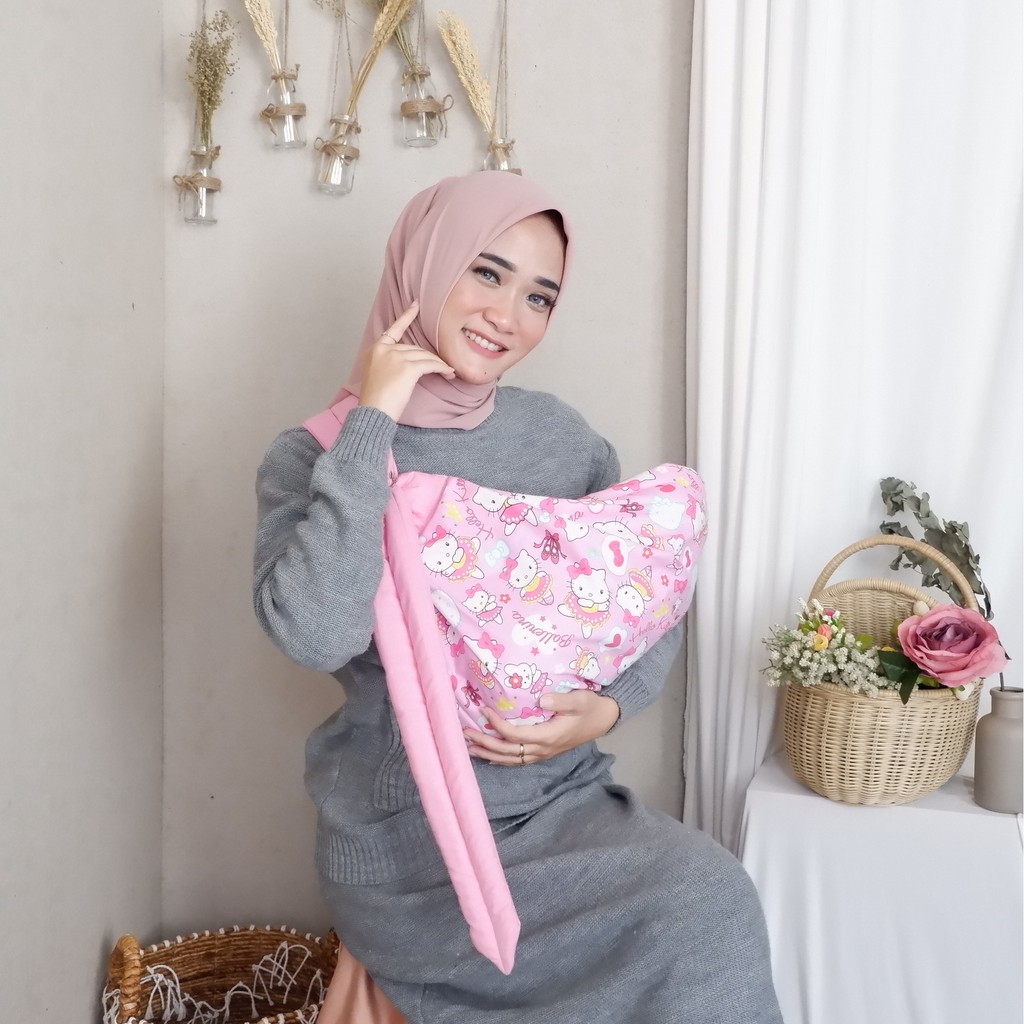 Gendongan Bayi Modern Premium Ring Sling Samping Kain Lebar Lapisan Padding Empuk Merek Ndollolo