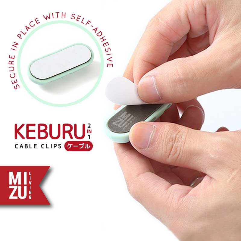 KEBURU 2in1 Cable Clips Self Adhesive Cord Holder Cable Organizer Silicone Klip Kabel Silikon Tempel