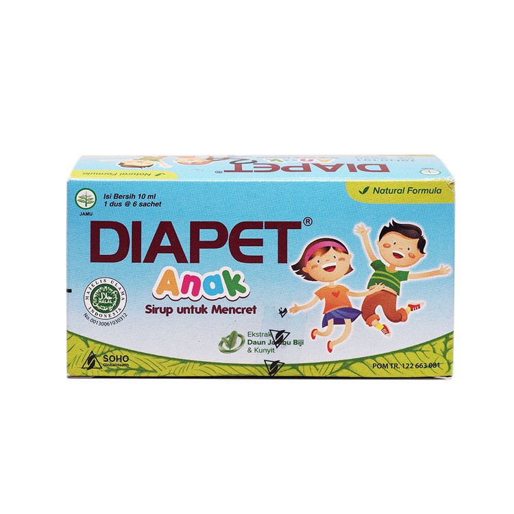 DIAPET ANAK BOX Isi 6 SACHET - Obat Diare Mencret Anak Sirup Mules