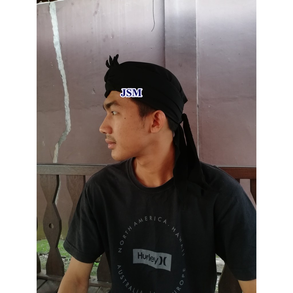 Iket Blangkon Udeng Sunda Totopong Motif Hitam Polos