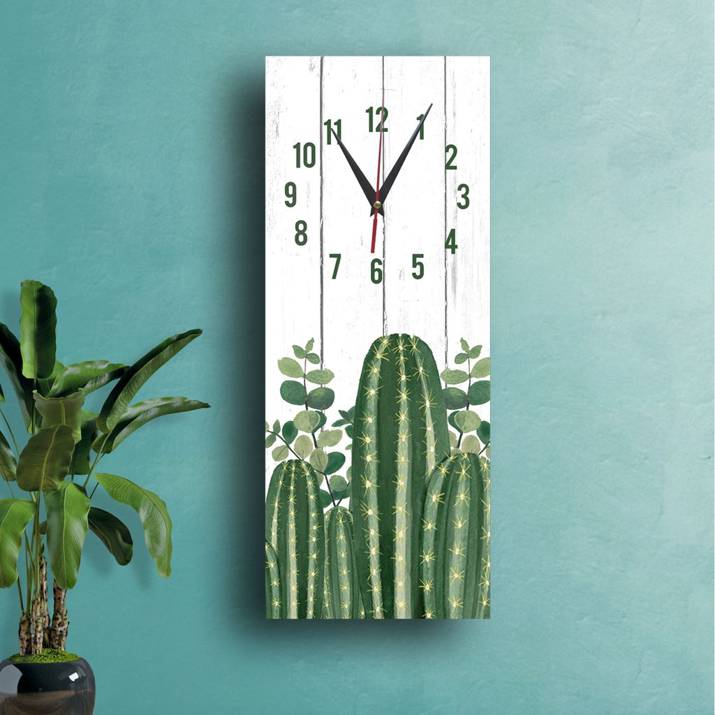Jam Dinding Kaktus Aesthetic, pajangan dinding kaktus, hiasan dinding minimalis
