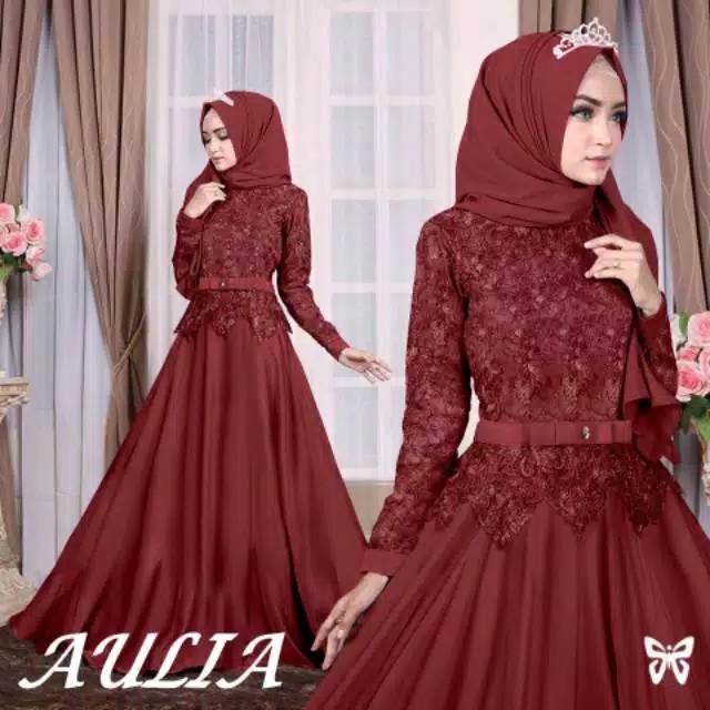 Aulia maxi Jersey premium kombinasi brokat