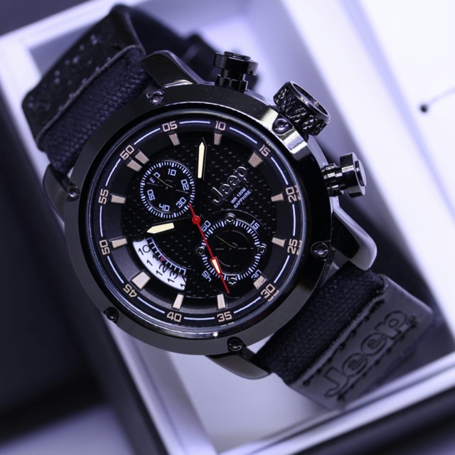 JAM TANGAN PRIA JEEP CRHONO ON KANVAS