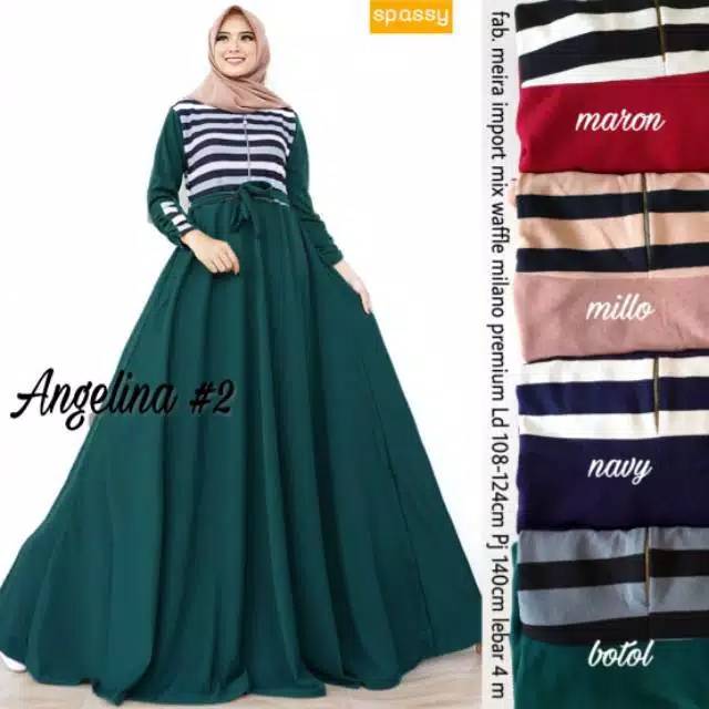 ANGELINA #2 MAXY SPASSY GAMIS WAFLE SALUR KOMBI POLOS MAYUNG