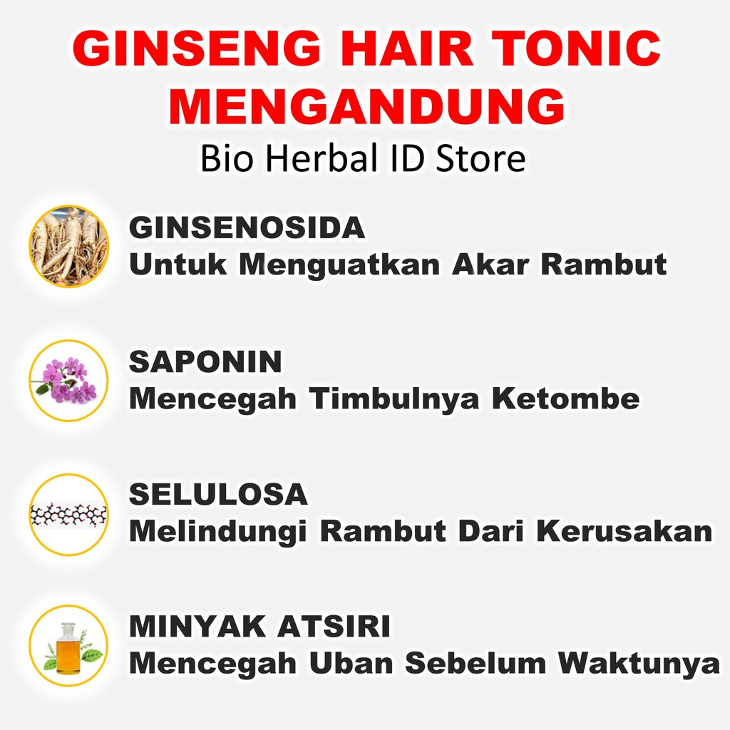 Serum Rambut Rontok Obat Ketombe Dan Rambut Rontok Hair Loss Ginseng Hair Tonic B2A-3