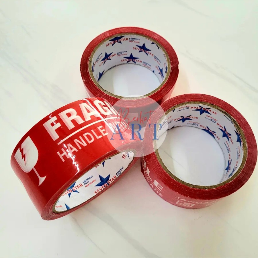 

Lakban Isolasi FRAGILE Merah Putih 2 Inch 48mm x 50m SEVEN STAR