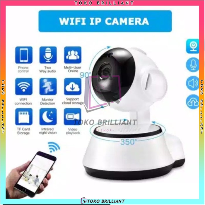 𝘽𝙞𝙨𝙖 𝘽𝙖𝙮𝙖𝙧 𝘿𝙞𝙩𝙚𝙢𝙥𝙖𝙩 - Head Monitoring Camera (White) Wireless Wifi Smart Shaking - intl / Suport V380 Pro / WIFI Smart Net Camera