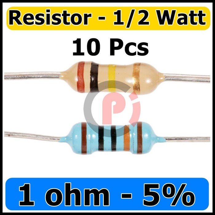 Resistor 10 Pcs 1 ohm 1ohm 5% 1/2W Resistor Carbon Film